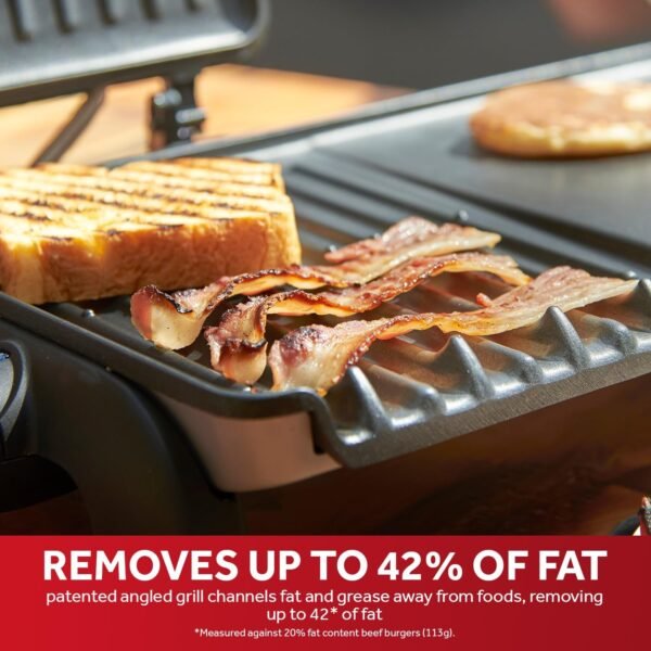 George Foreman Large Electric Grill & Griddle - Dual Cooking with Independent Temperature Controls, Non-Stick - Image 3