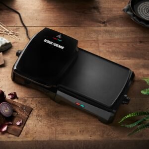 George Foreman Large Electric Grill & Griddle - Dual Cooking with Independent Temperature Controls, Non-Stick